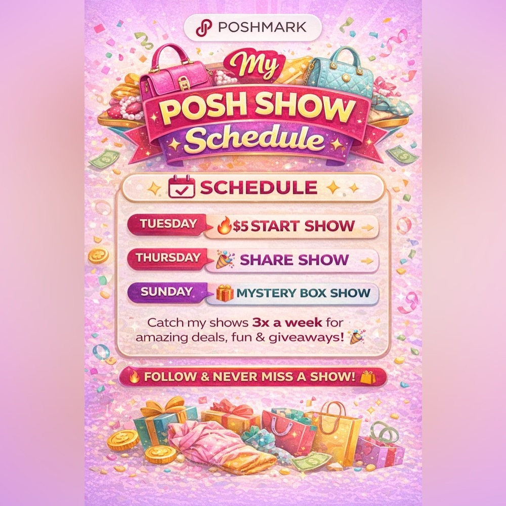 🛍 My Weekly Posh Show Schedule